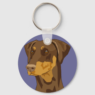 Chaveiro Cabeça Doberman, Vermelha, Descravada