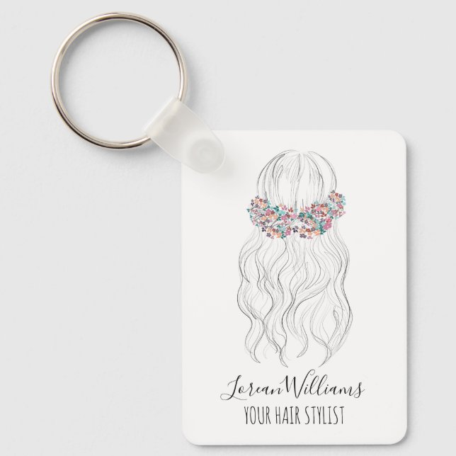 Chaveiro Cabelo Boho Cabeleireiro de Noiva Floral Romântico (Frente)