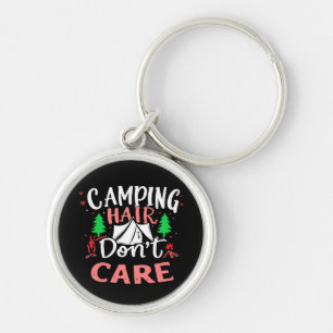 Chaveiro Cabelo de Camping Não Me Importo Engraçado