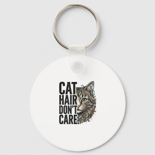 Chaveiro Cabelo de Gato Não Liga Camiseta de Gato com Grava