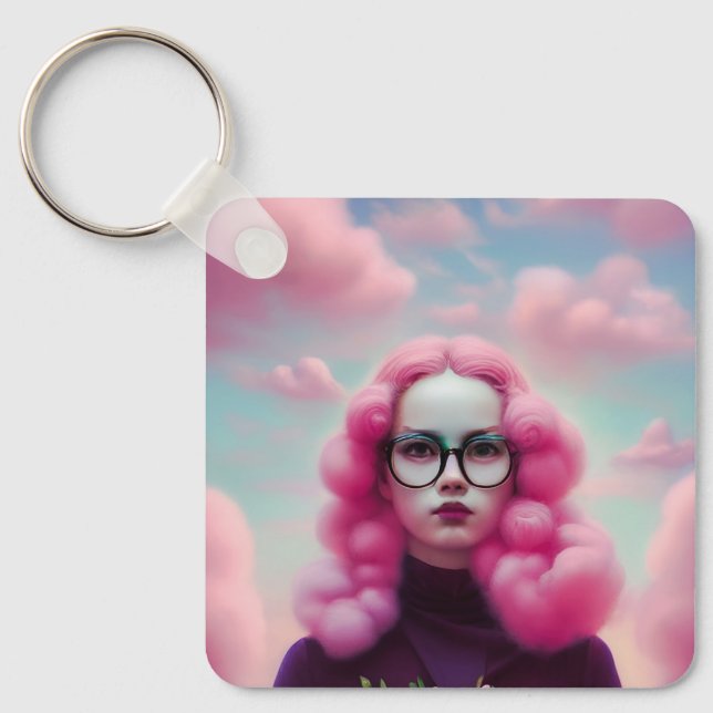 Chaveiro Cabelo Rosa Sério (Frente)