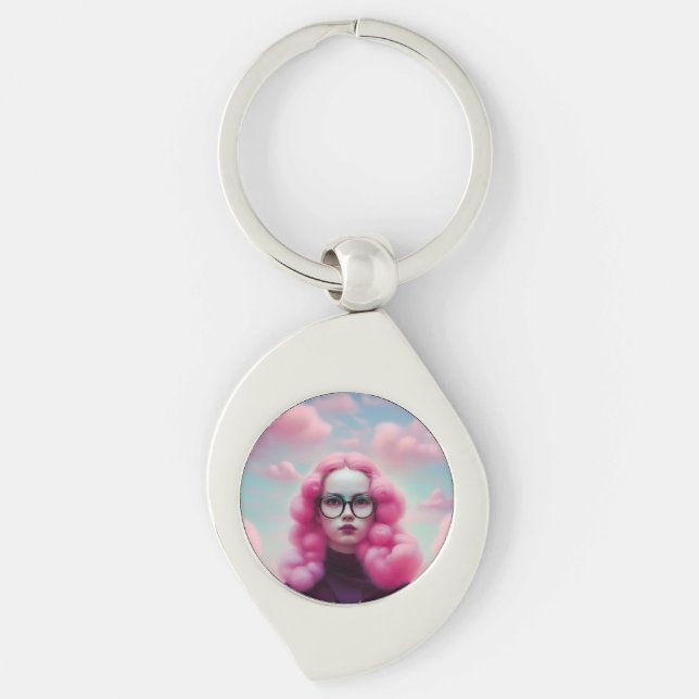 Chaveiro Cabelo Rosa Sério (Frente)