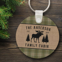 Cabina da família russa Moose Pinheira Xadrez Verd