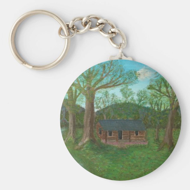 Chaveiro Cabina e Árvores de Log (Frente)