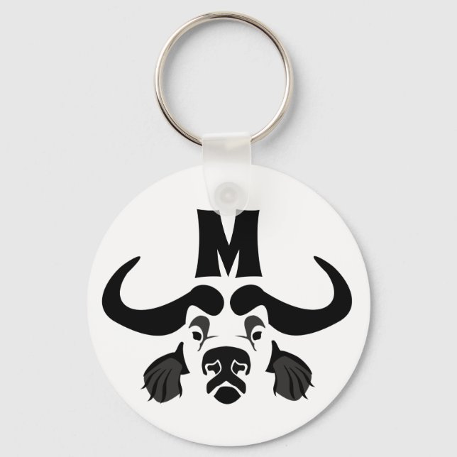 Chaveiro Cabo Buffalo Whimsical, a tinta preta (Frente)