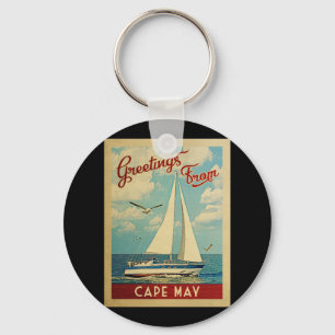 Chaveiro Cabo May Sailboat Viagens vintage New Jersey