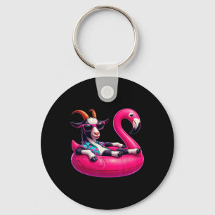 Chaveiro Cabra de Verão Engraçada Festa de Piscina Rosa Hav