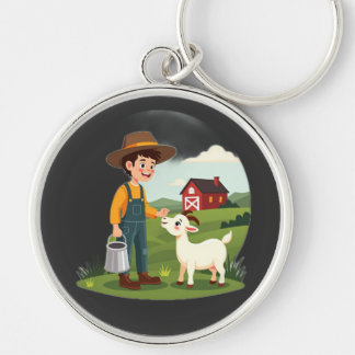 Chaveiro Cabrito Menino Fazendeiro Fofo