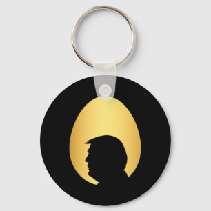 Chaveiro Caça ao Ovo Dourado de Bolso Trump 45 47 Silhueta