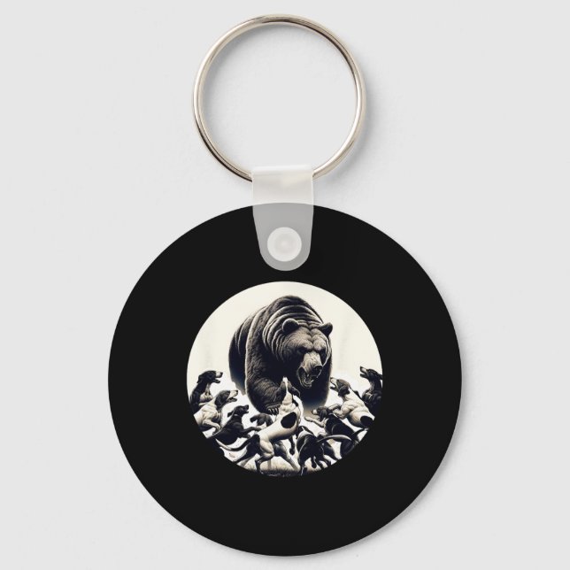 Chaveiro Caça Ao Urso De Caça-Retro Cachorro Caça (Frente)