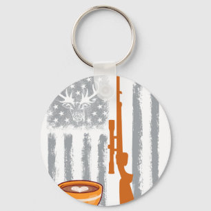 Chaveiro caça de café- Bandeira americana vintage dos EUA p