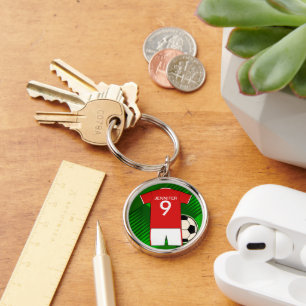 Chaveiro Caça Personalizada Jersey Vermelho e Branco