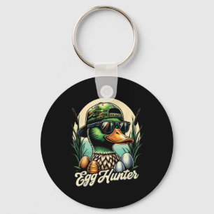 Chaveiro Caçador de Ovos Pato da Páscoa Divertido Caça ao O
