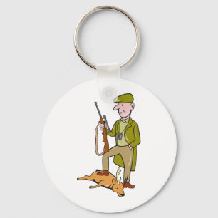Chaveiro Caçador dos desenhos animados com o rifle que est