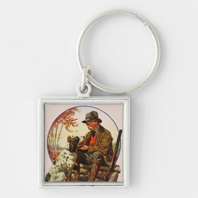 Chaveiro Caçador e Spaniel (Frente)