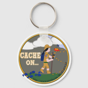 CHAVEIRO CACHE NA GAROTA - GEOCACHANDO MOTTO SLOGAN GEOCACH