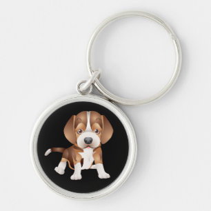 Chaveiro Cachorrinho Beagle Preto Corrente de Chaves