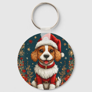 Chaveiro Cachorrinho de Natal Adorável