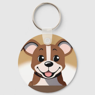 Chaveiro Cachorrinho Marrom Feliz Sorriso Radiante