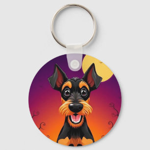 Chaveiro Cachorro Adorável em Cena de Halloween