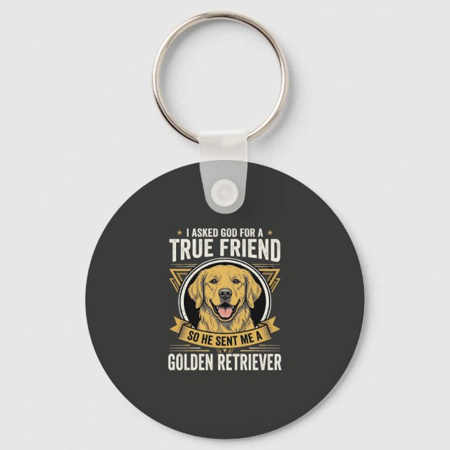 Chaveiro Cachorro Amigo Verdadeiro Retriever Dourado (Frente)
