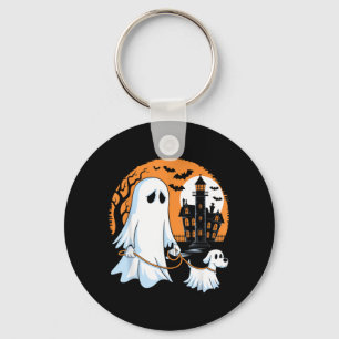 Chaveiro Cachorro andando de fantasma de Halloween