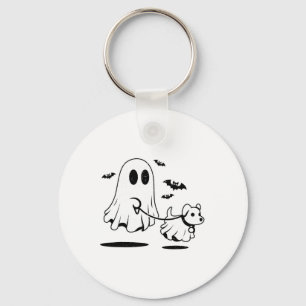 Chaveiro Cachorro Andando Fantasma Vestido Como Dia de as B