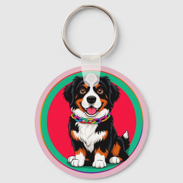 Chaveiro Cachorro Animado Fofo com Coleira (Frente)