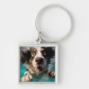 Chaveiro Cachorro Animado Nadando Embaixo d'Água Design