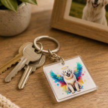 Cachorro Anjo Arco-íris Great Pyrenees Aquarela