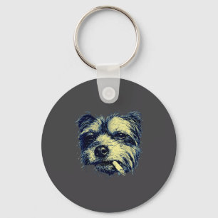 Chaveiro Cachorro Antigo Fumando Cigarro Funny Yorkie Meme