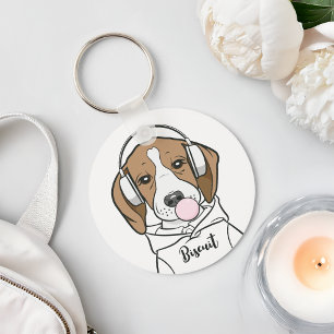 Chaveiro Cachorro Beagle Engraçado e Relaxado Personalizado