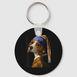 Chaveiro Cachorro beagle engraçado meme menina com brinco d