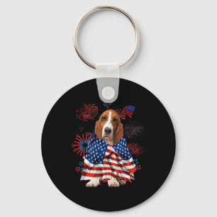 Chaveiro Cachorro Bet Hound Americano Bandeira EUA 4 De Jul