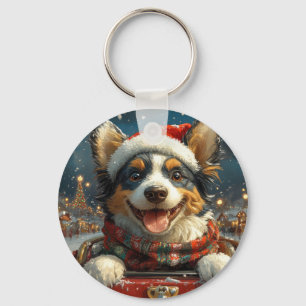 Chaveiro Cachorro Blue Heeler Montanha-Russa Natal