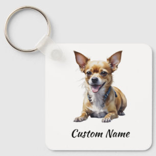 Chaveiro Cachorro Bonito Chihuahua Personalizado Arte Amant