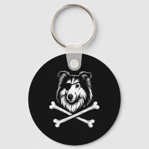 Chaveiro Cachorro Bonito Collie Pirata Ossos Cruzados