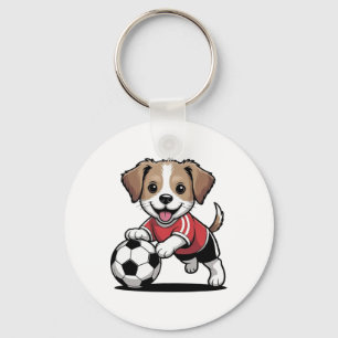 Chaveiro Cachorro Bonito Filhote Jogando Futebol Cachorros