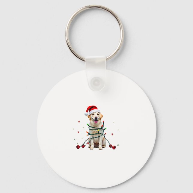Chaveiro Cachorro Boxer Branco Suéter de Natal Feio Funny X (Frente)