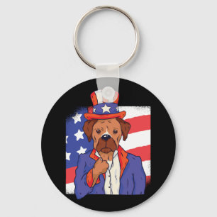 Chaveiro Cachorro Boxer EUA Patriota