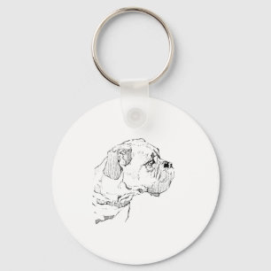 Chaveiro Cachorro Boxer – Ilustração Minimalista para Amant