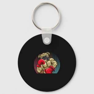 Chaveiro Cachorro-Boxim Vestindo Luvas De Boxas Pesadas