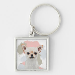 Chaveiro Cachorro branco-bonito Chihuahua
