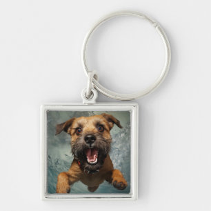 Chaveiro Cachorro Brincalhão Nadando Embaixo D'água Design