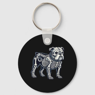 Chaveiro Cachorro Bulldog Inglês Esqueleto Halloween