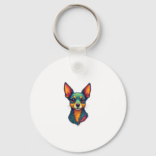 Chaveiro Cachorro Cachorro de Pintura de Chihuahua Abstrato