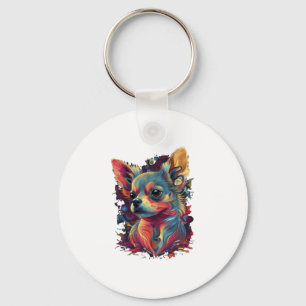 Chaveiro Cachorro Cachorro de Pintura do Abstrato Chihuahua