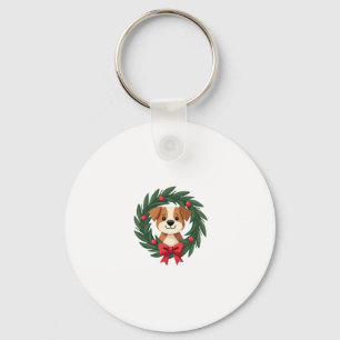 Chaveiro Cachorro Cachorro Nariz Coroa de Natal Cachorro Mã