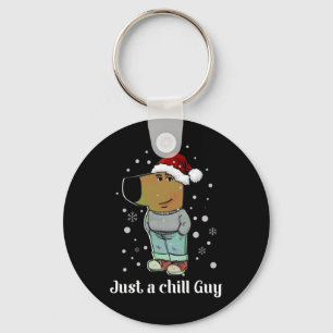 Chaveiro Cachorro Cara Legal Com Chapéu De Natal Engraçado