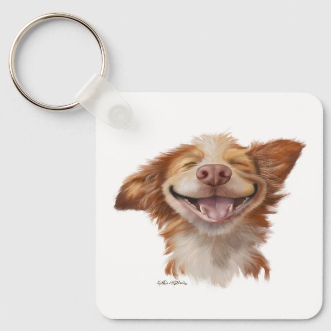 Chaveiro Cachorro Cartoon com Grande Sorriso (Frente)